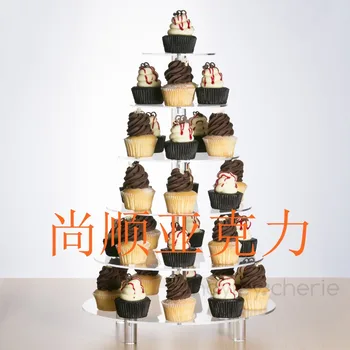 

Free shipping New acrylic cupcake holder New acrylic base 6 tier cake rack cream cake rack