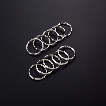 

20pcs/lot Wholesale Key Ring Findings Silver Blank Split Rings 25mm 28mm 30mm Large Circle Round Keyring for DIY Keychain Making