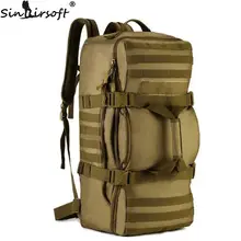 SINAIRSOFT Outdoor 60L Nylon Tactics Soft back Men Bag Military Rucksack Travel Camouflage Shoulder Messenger Backpack LY0058