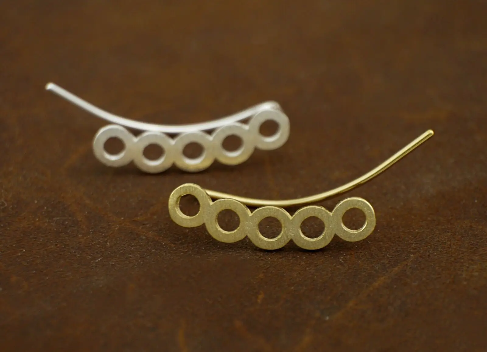 

925 Sterling Silver Simple Matte Circles Bubbles Climber Crawler Earrings Gold Ear Jackets Fashion For Women Jewelry circles