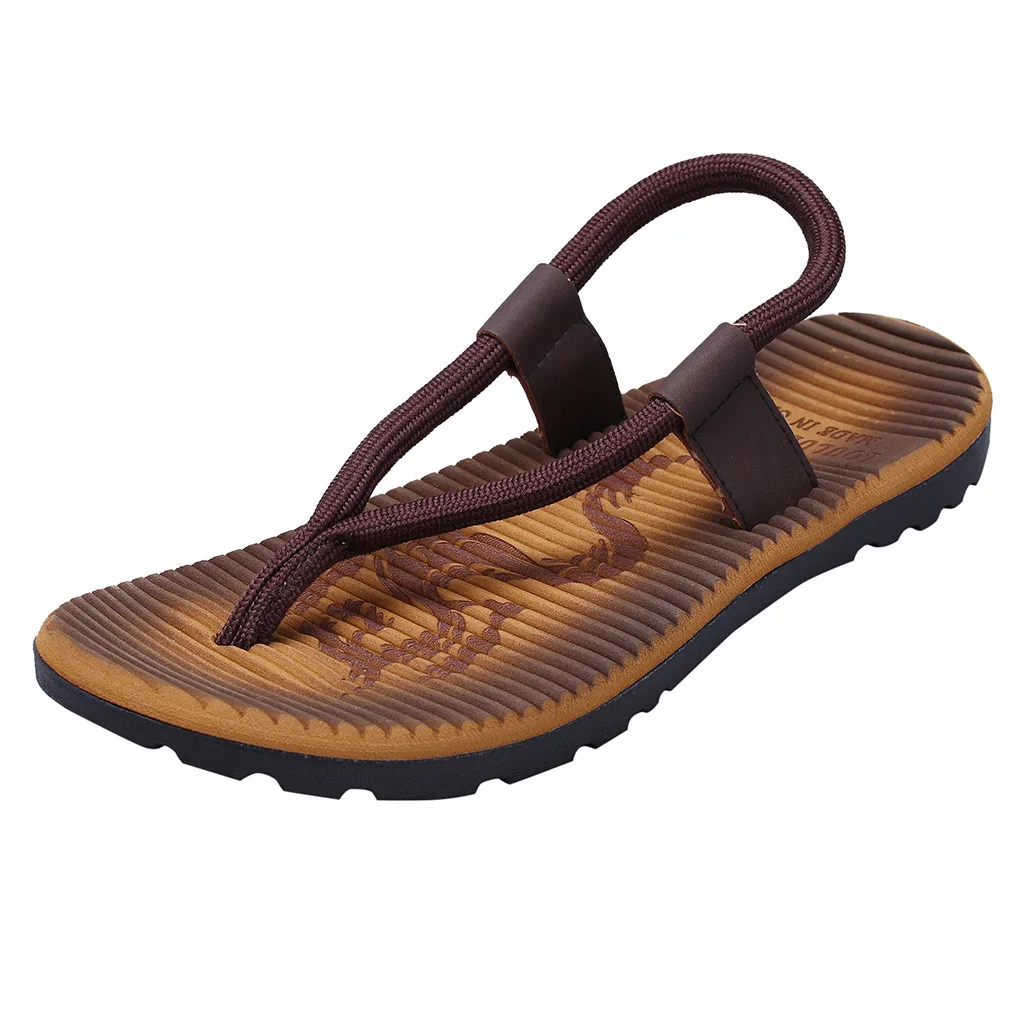 Mokingtop(mokingtop); мужские модные повседневные вьетнамки на плоской подошве; пляжные сандалии; нескользящая обувь для улицы; Chaussures hommes# es5 - Color: Khaki