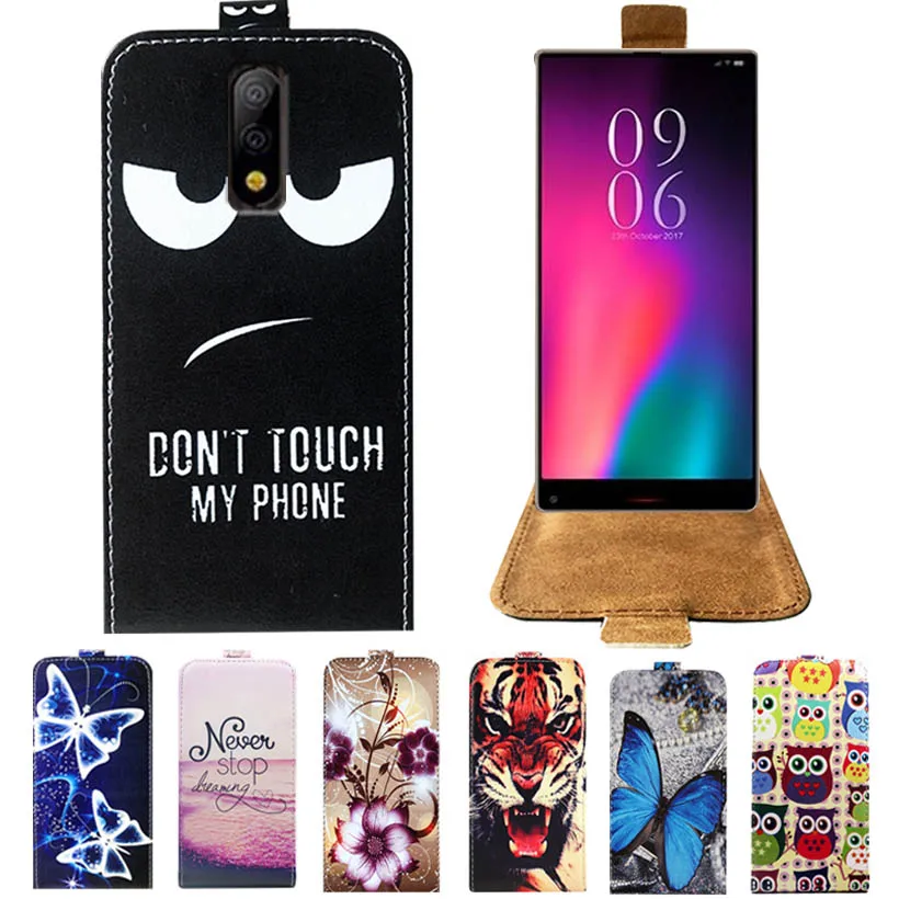 

New Printed Cartoon Butterfly Tiger 5.99"Up and Down Flip PU Leather Case Cover For Elephone S8 Pro Back Case