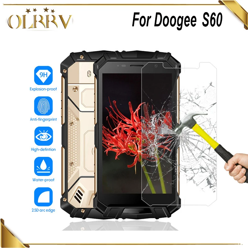 OLRRV Для Doogee S60 закаленное Стекло 5 2 дюймовые передние Экран защитная Пленка