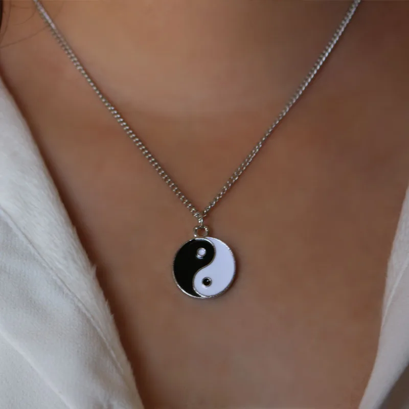 Set Collana E Bracciale Yin Yang Per Coppie - Acciaio Inox E Cordino, Regalo Romantico - Foto 5