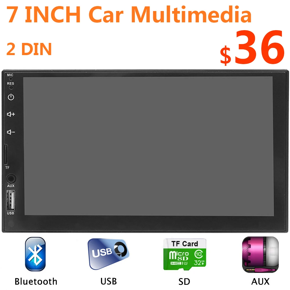 

7" 2 DIN Car Multimedia Auto MP5 Radio 2din Bluetooth Touch Screen Mirror Link GPS USB AUX TF for carplay Android phone 47