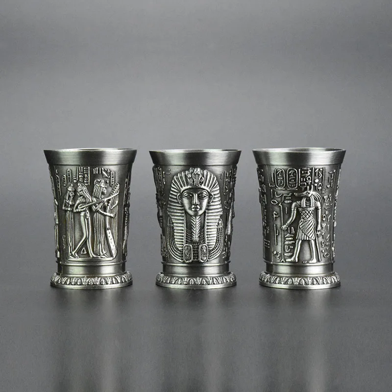 

Cocktail Cup Bronze Trophy Mule Moscow Mule Cup Cocktail Bar Cup Ounce Cup 40ML Sanding Copper Daibing Shaker Tool JJ604