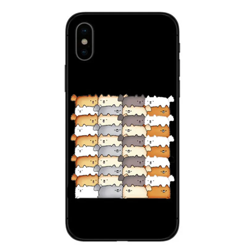 Pomeranian cao bonito Caso Capa Dura para o iPhone Da Apple X XS Max XR 6 7 8 Plus alem de 5 10 de Casos de Telefone Coque - Цвет: TPU