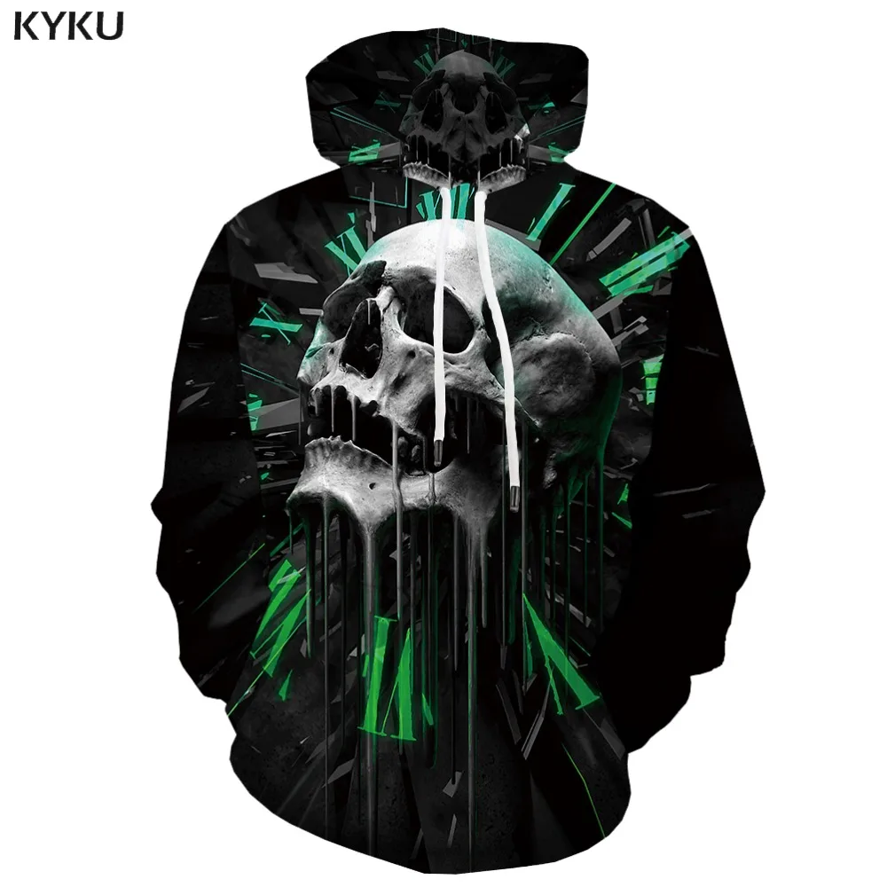 KYKU Brand Skull Sweatshirts men War Hoody Anime Flame Sweatshirt Printed Ocean 3d Printed Cloud Hooded Casual Long Sleeve