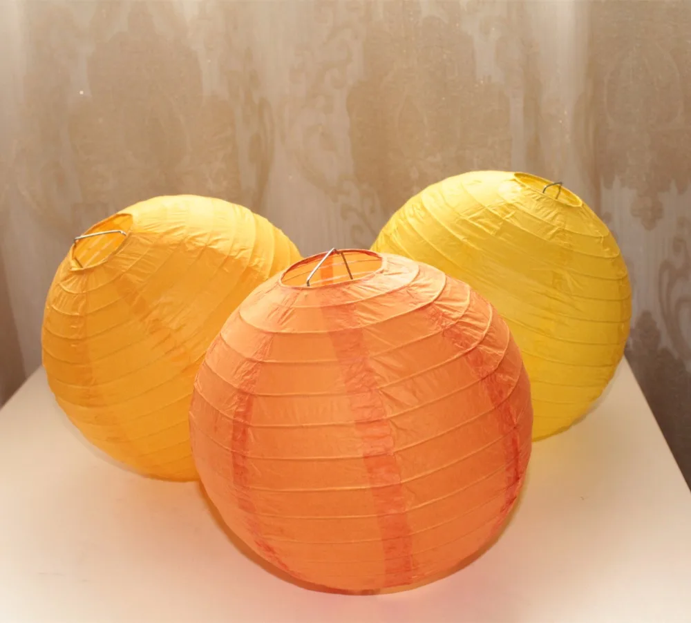 6ct Autumn outdoor wedding decoration kits orange yellow hanging paper
