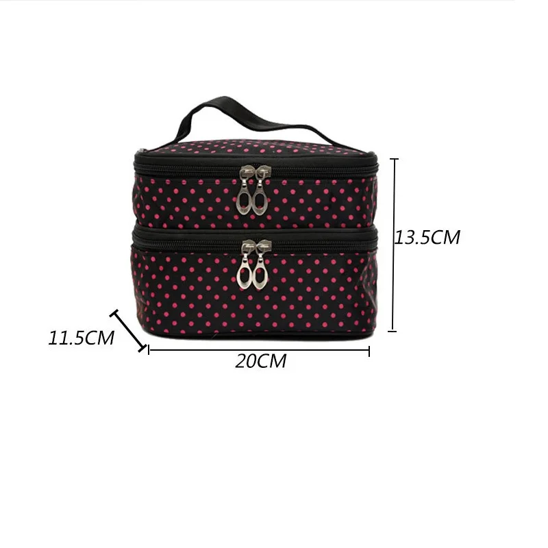 2019 جديد ماكياج المنظم حقائب النساء مستحضرات التجميل السفر غسل حقيبة أدوات الزينة قدرة كبيرة حمل الجملة البوليستر جولة نقطة