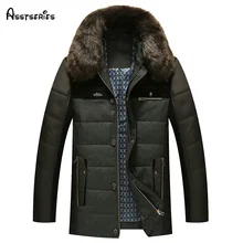 Мужское зимнее хлопковое пальто для мужчин среднего возраста, для отца с большим толстым меховым воротником, кашемировое пальто, лидер продаж, Z118