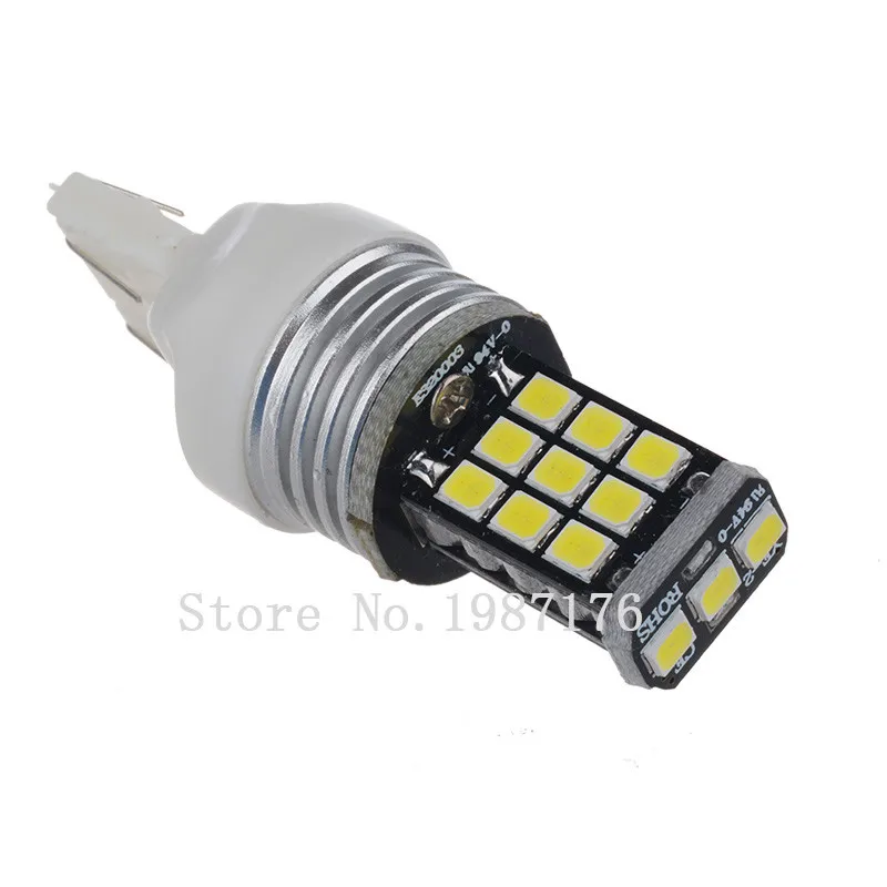 1 шт. Авто T20 W21/5 Вт 7443 21 SMD 2835 Светодиодный белый красный Янтарный Желтый W3x16q 12 в автомобильный передний задний фонарь поворотник стоп DRL противотуманный светильник