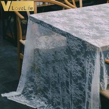 

150X300CM Wedding Table Runner White Lace Table Runner Floral Table Cloth Boho Wedding Table Decoration Home Textile