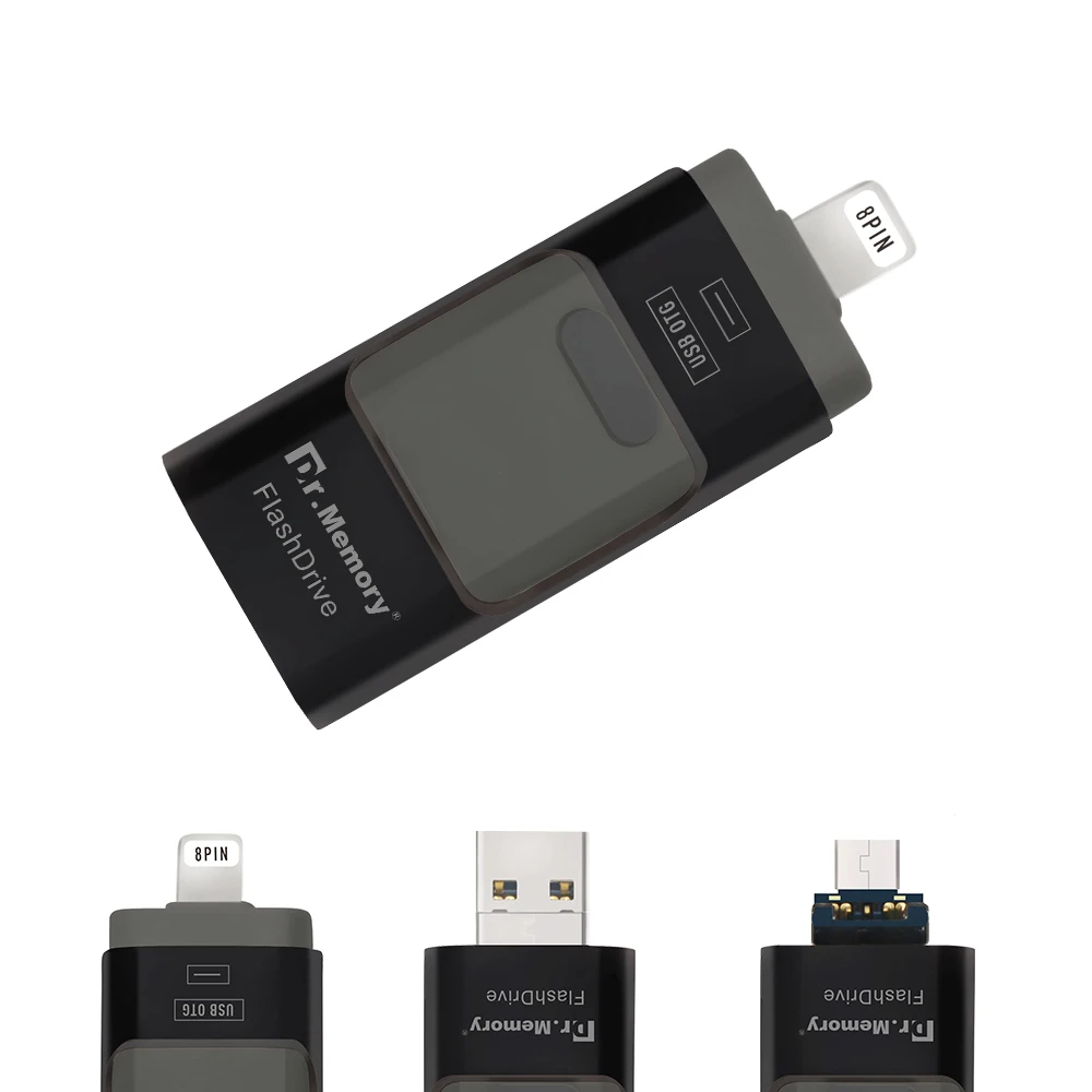3 в 1 USB кабель для адаптера Lightning 0 OTG флеш-накопитель 64Гб Micro iPhone 5/5s/6/6 Plus/7/iPad