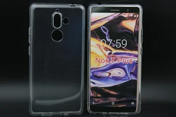 

100pcs/lot transparent smooth Soft TPU Cover Case for Nokia 7 Plus