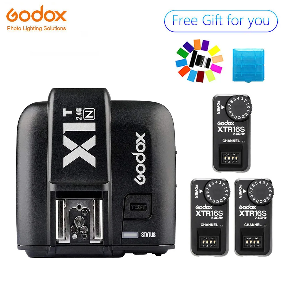 

Godox 3x XTR-16S Wireless 2.4G Power Control Flash Receivers + X1T-N Wireless Transmitter For Nikon V850 V860C V860N Flash