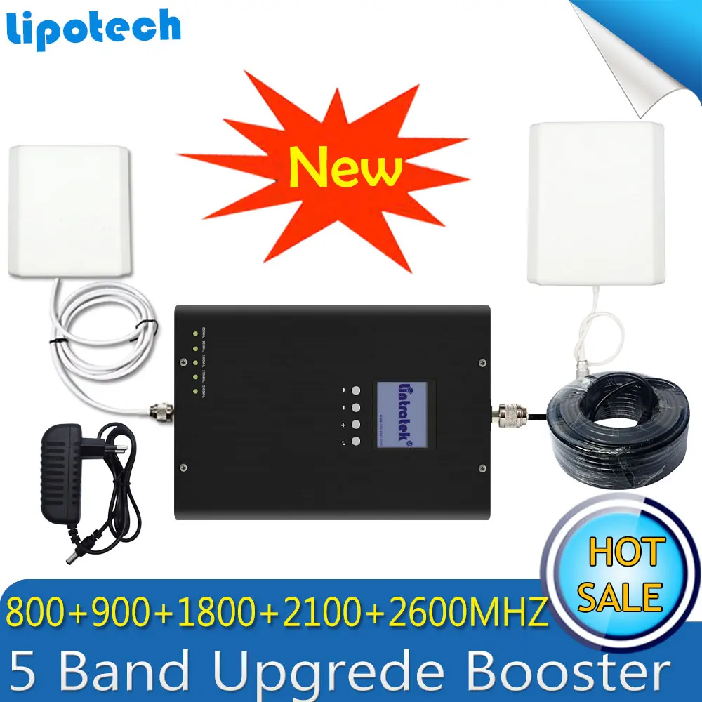 Усилитель диапазона Lintratek LTE 800/2600/1800 МГц WCDMA 2100 GSM 900 5 2G 3G 4G мобильный сигнал антенна