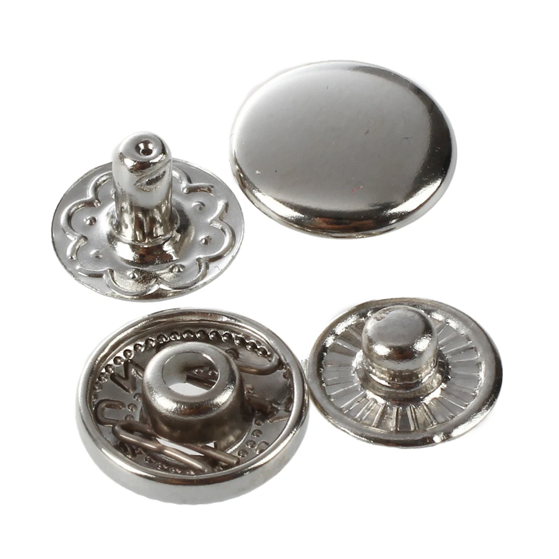 Best 50 x Metal Pushbuttons Rivets Buttons Rivets Silverin Buttons