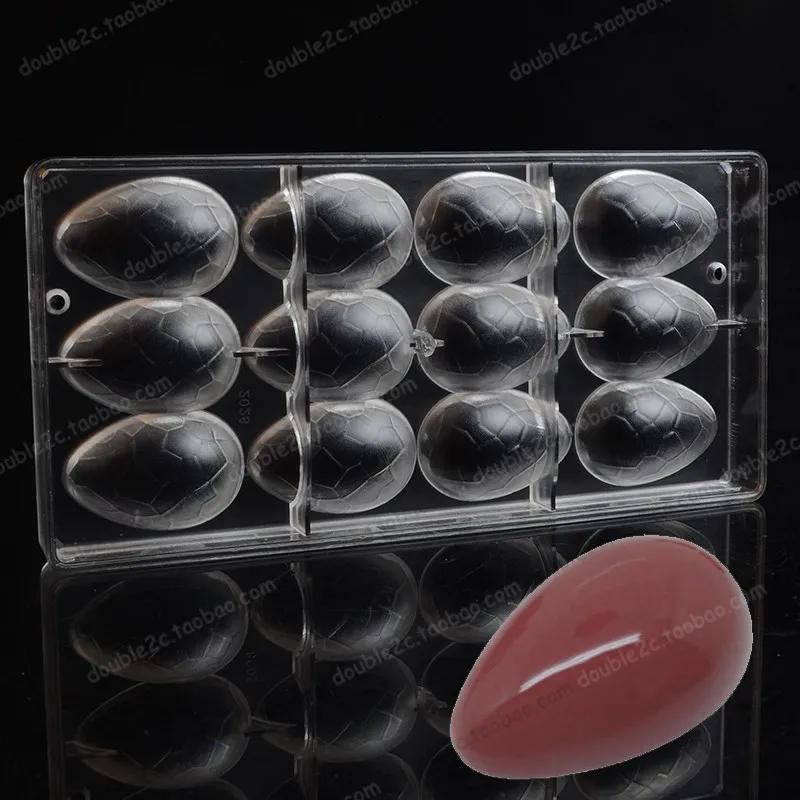 Polycarbonate Chocolate Mold,12cups Easter Egg Plastic Chocolate Molds