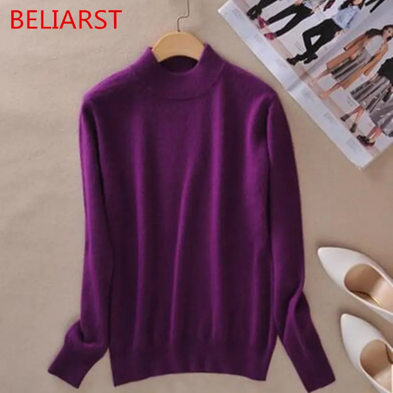 BELIARST New Brand Women Sweater Wool sweater Large Size Thin Pink Pullover Femme 2XL Main Cashmere Knitted Sweater Women BELIARST New Brand Women Sweater Wool sweater Large Size Thin Pink Pullover Femme 2XL Main Cashmere Knitted Sweater Women