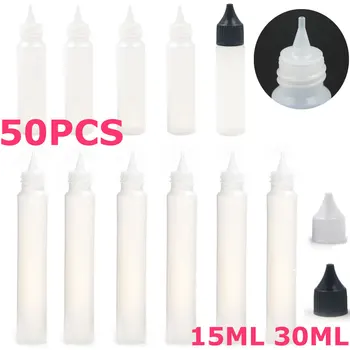 

50PCS X 15ML 30ML Plastic Empty Squeezable Pen Shaped Eye E Liquid Jucie Vape Dropper LDPE Bottles Containers with Caps Tips