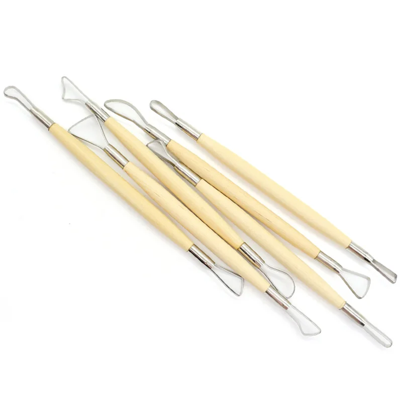 Carving Clay Sculpting Hand Chisel Modeling Making Tool Stainless Steel and Wood Round Pottery Hole Cutters Ceramic Set Kit|Инструменты