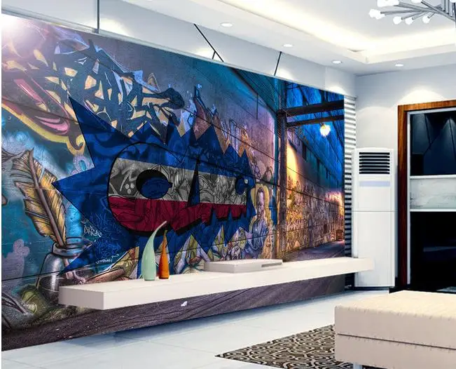 3d Wallpaper 3d Papel De Parede Hd Grafiti Kartun Mural Untuk Tv