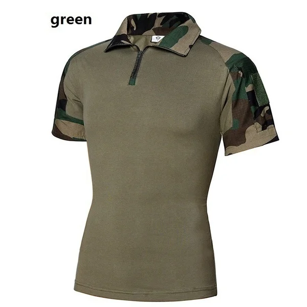 ZOGAA, новинка, мужские Поло, тактические поло, повседневные однотонные рубашки для мужчин, с коротким рукавом, камуфляжный Топ, мужские рубашки поло с коротким рукавом - Цвет: Армейский зеленый