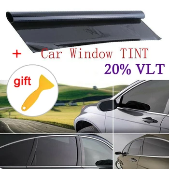 

TINT Sticker +Scraper Black Foil Decal Replace Accessory 100x50cm Home