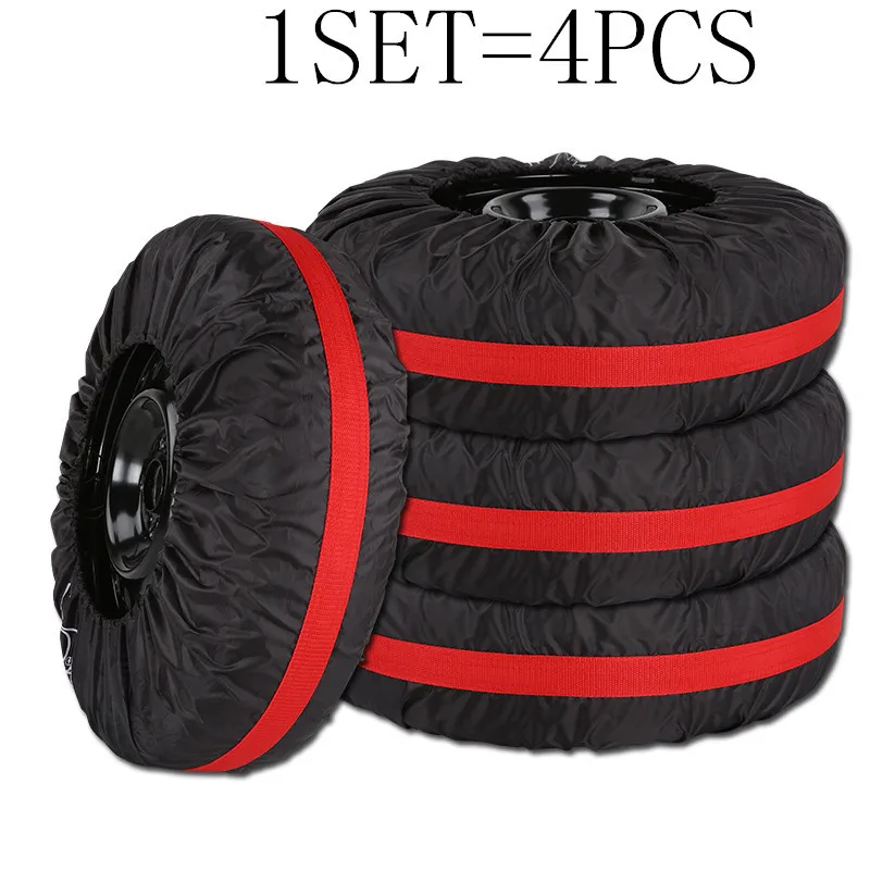 

4Pcs/Lot Car Spare Tire Cover Case Polyester Auto Wheel Tires Storage Bags Vehicle Tyre Accessories Dust-proof Protector