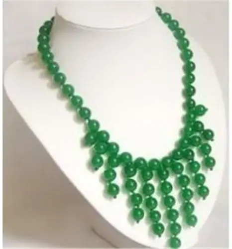 

N3808 8MM Green Ravishing Asian Jade Beads Delicate Necklace 18" N Discount (A0325)