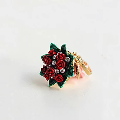 

Fashion Rose Prom Bouquet Charm wear on a Bracelet Necklace or Handbag Key Chains For Women