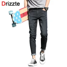 Drizzte Лодыжки Джинсы Мужчины Разорвал Джинсовая Slim Fit Джинсы для Мужчин Soft Comfort Мальчиков Джинсы Брюки Брюки