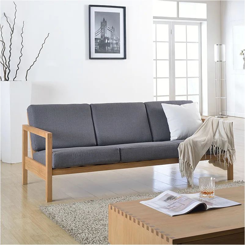 Japanese style furniture/cotton and linen/solid oak wood sofa chair