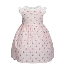 Cindy& Nancy/Новые летние милые жаккардовые платья принцессы с цветочным принтом и рюшами, с круглым вырезом, без рукавов, на возраст от 1 года до 6 лет