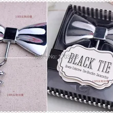 50 шт./партия, черная открывалка для бутылок с галстуком-бабочкой, штопор для красного вина, подарки для жениха, свадебные подарки, свадебные сувениры