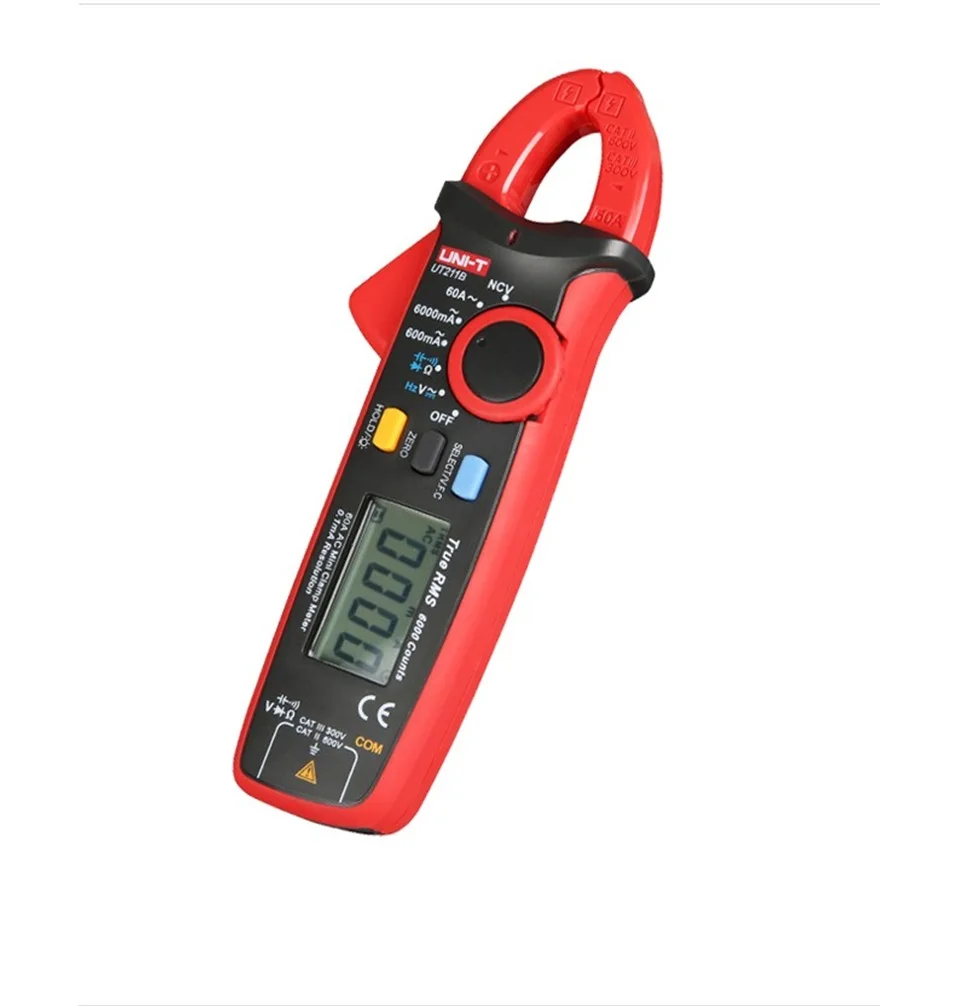 

UNI-T UT211B Digital Clamp Multimeter AC DC 60A Current NCV Test Best Accuracy 20mA Zero Mode Cap Diode Ohm