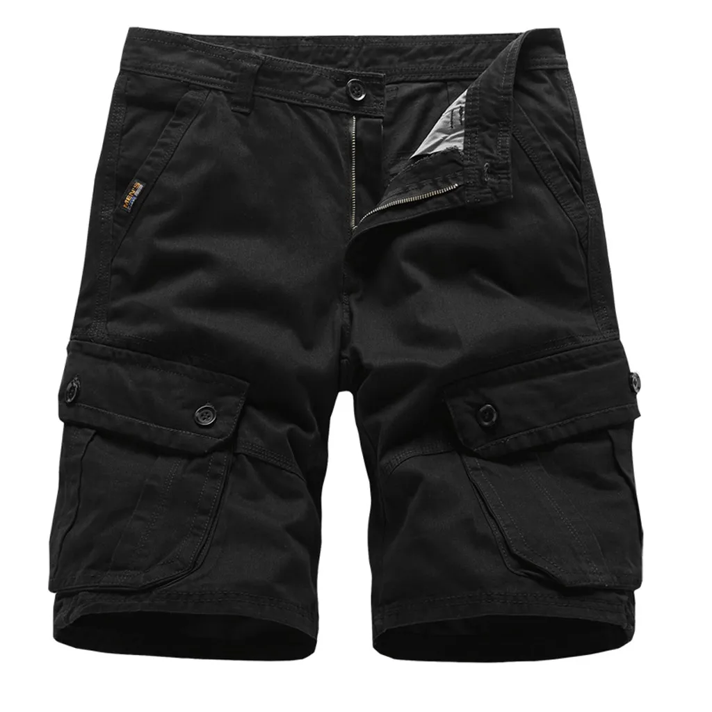 MUQGEW Брендовые мужские короткие брюки с карманами повседневные однотонные Классический прямой крой брюки джинсы 2019 горячая Распродажа