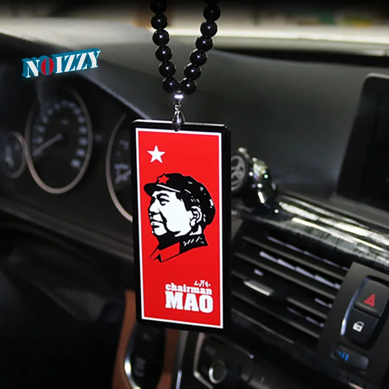 

Noizzy Mao Zedong Red Revolution China Car Decoration Ornament Accessories Rearview Mirror Pendant Auto Hanging Dangle Charm