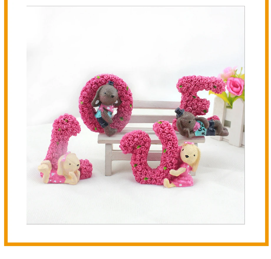 Romantic Car Ornaments Roses Love Cute Rabbit Car Ornaments Decorative Car Accessories For Girls Creative Wedding Gift (6)