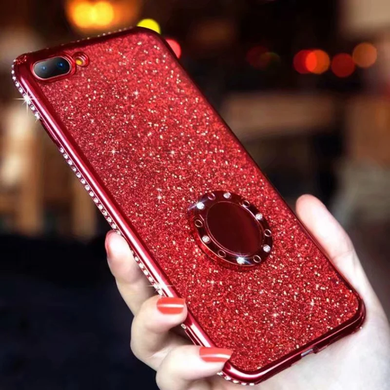 Встроенная горный хрусталь чехол для Iphone X 6 S 7 автомобильный держатель Магнитный