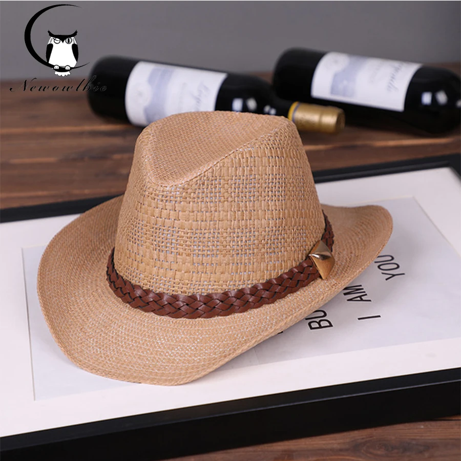 

Hat summer man Western Cowboy straw woven hat outdoor travel water washing grass sun hat collapsible straw sunhat