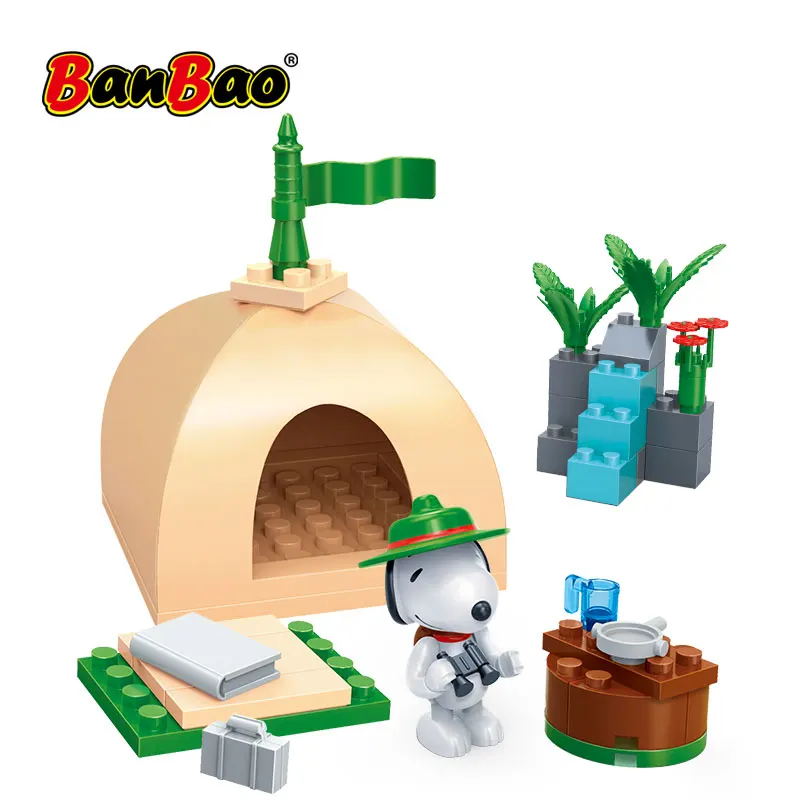 BanBao 7517 Горячая IP Snoopy арахис палатка пластиковые строительные блоки игрушки для