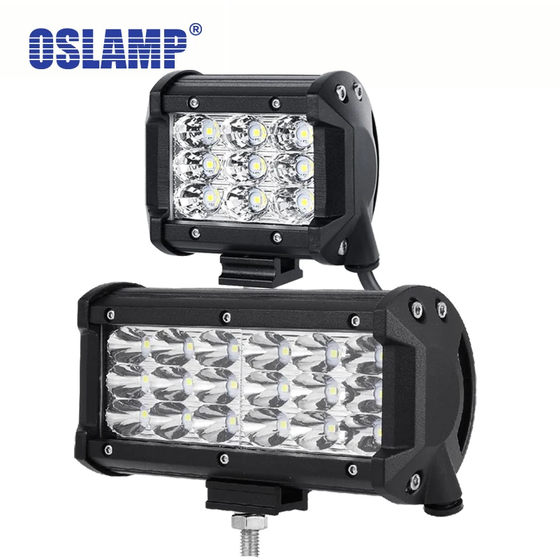 Oslamp 3-РЯД " 72 Вт светодиодный Подсветка 4x4 4WD для бездорожья LED дальнего света светодиодный светильник 4 дюйма 36 Вт Светодиодный прожектор/прожектор 12v 24v ATV внедорожник лодка для грузовых автомобилей