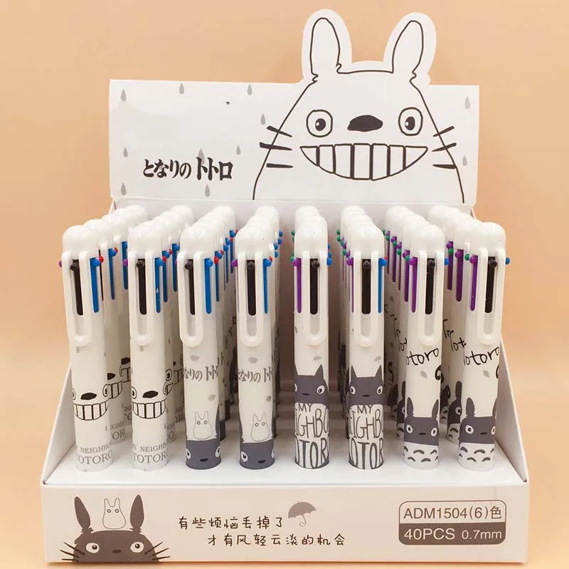 

36 pcs/lot Totoro 6 colors Ballpoint Pen Cartoon animal ball pen School Office writing Supplies Stationery Gift