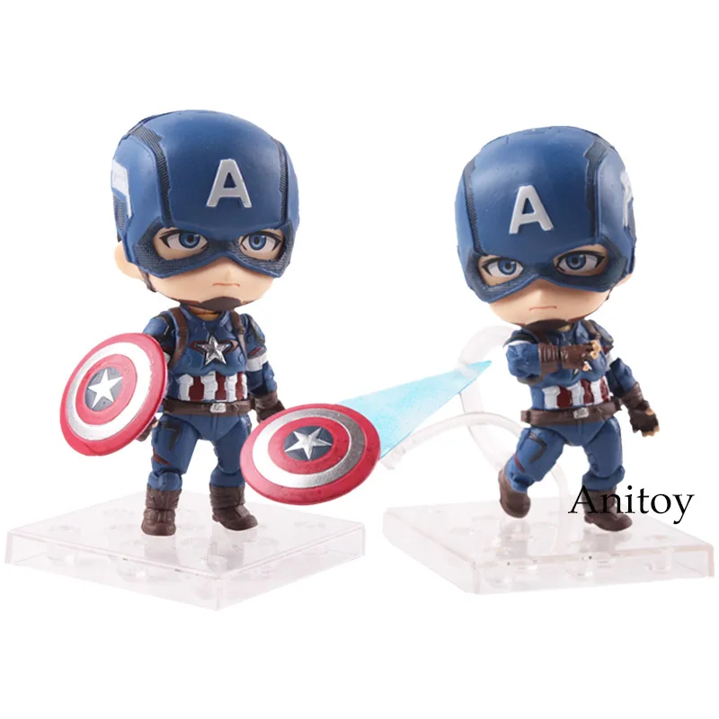 

Avengers Toys Marvel Captain America Figure Q Version PVC Action Figures Collectible Model Toy 2pcs/set