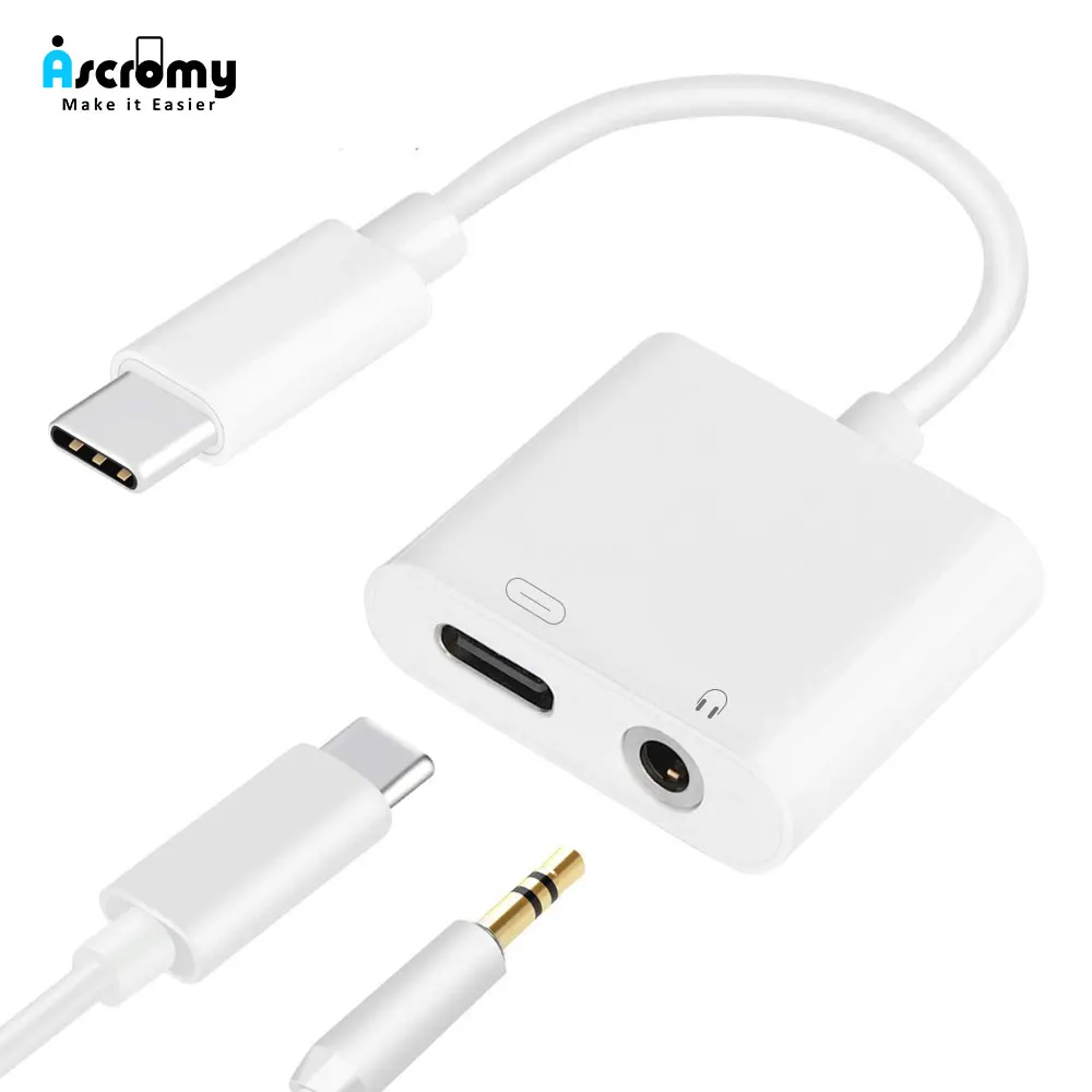 Ascromy USB C разветвитель до 3 5 мм Тип адаптер аудио зарядное устройство для Xiaomi Redmi Note
