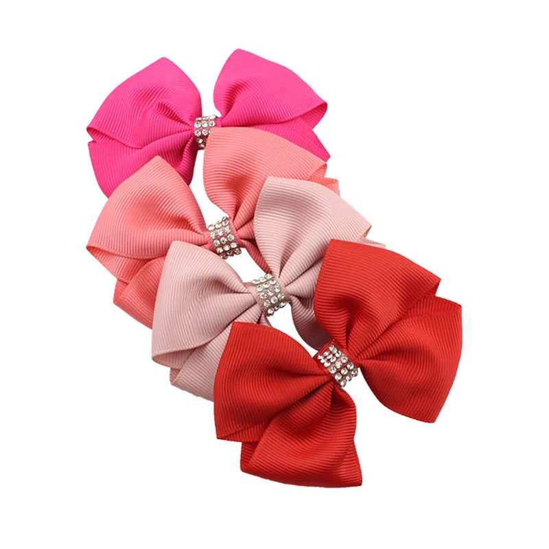 20Pcslot 3.6 Inch Colourful kids Boutique Ribbon Bows With Clip Hair Accessories For Baby Girls Children Hair Pins Hair Clip  (3)