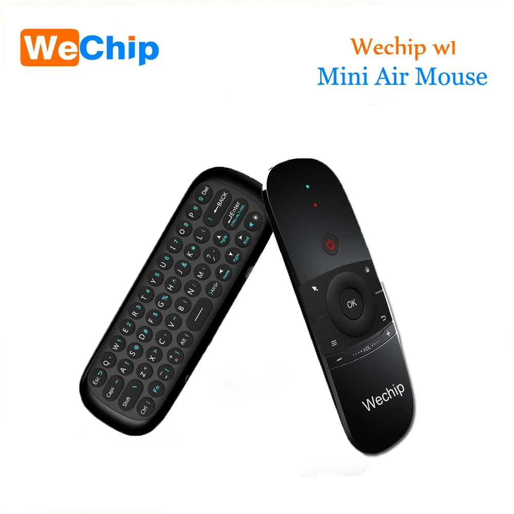 

Original WeChip W1 Russian/English MINI Air Mouse Wireless Keyboard 2.4G Mention Sensing Fly Air Mouse For Android TV Box/PC/TV