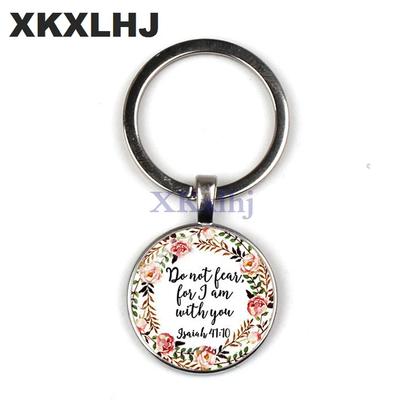 

XKXLHJ 2018 Bible Verse Key Chains Be still And Know Quote Scripture Faith Jewelry Women Men Christian Gifts
